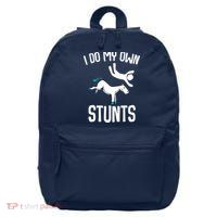 I Do My Own Stunts Get Well Gifts Funny Horse Riders Animal 16 in Basic Backpack