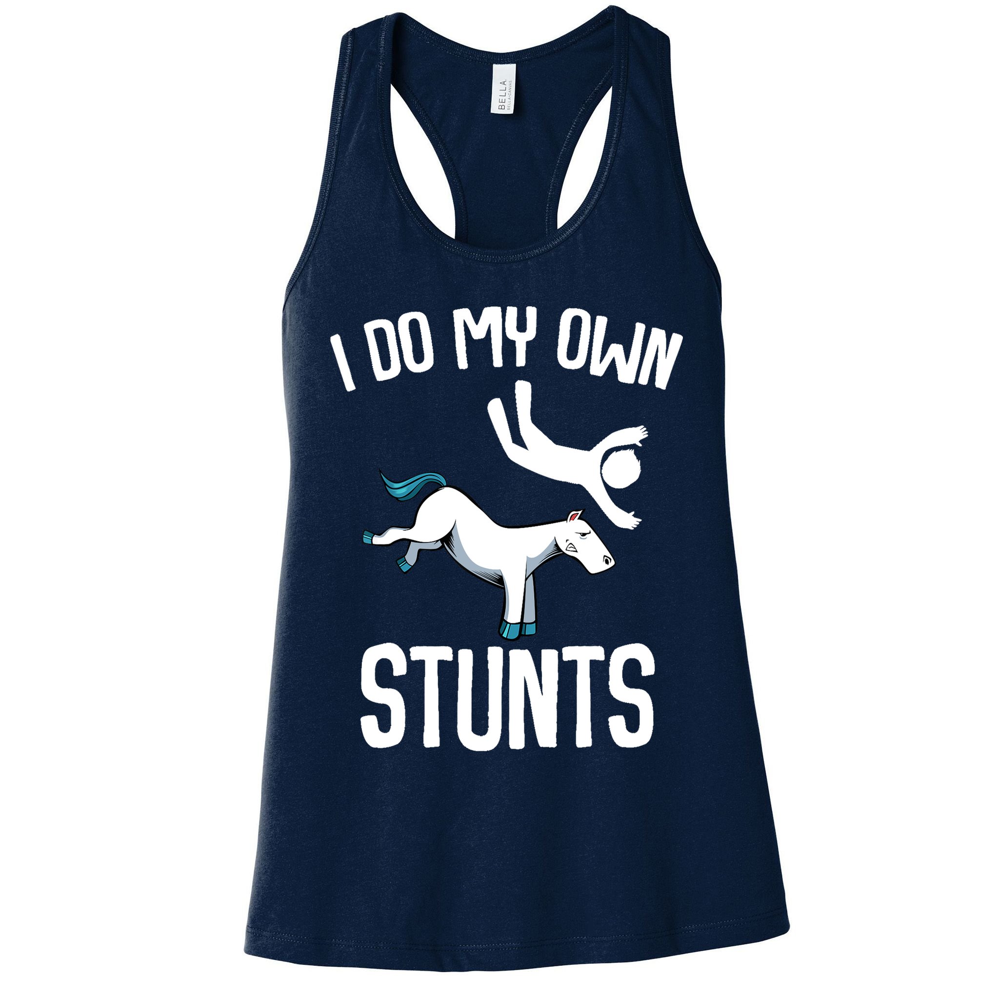 I Do My Own Stunts Get Well Gifts Funny Horse Riders Animal Womens Tank Top