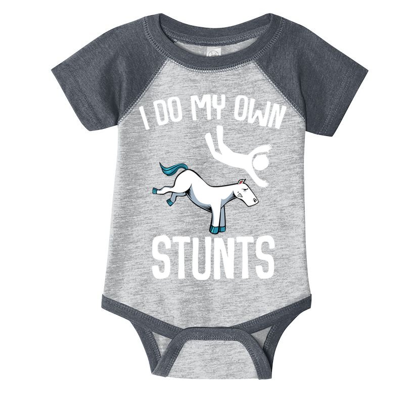 I Do My Own Stunts Get Well Gifts Funny Horse Riders Animal Infant Baby Jersey Bodysuit