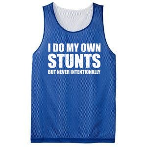 I Do My Own Stunts But Never Intentionally Funny Quotes Gift Mesh Reversible Basketball Jersey Tank