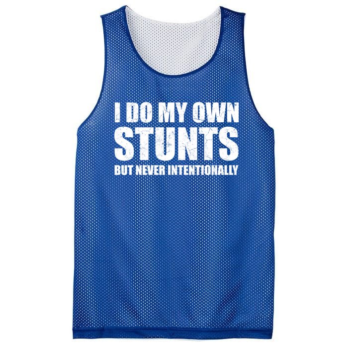 I Do My Own Stunts But Never Intentionally Funny Quotes Gift Mesh Reversible Basketball Jersey Tank