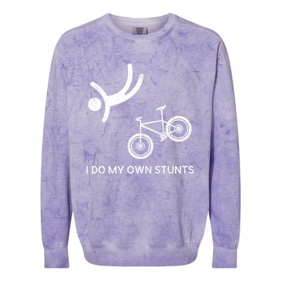 I Do My Own Stunts Downhill Mountain Bike Cute Gift Colorblast Crewneck Sweatshirt