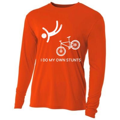 I Do My Own Stunts Downhill Mountain Bike Cute Gift Cooling Performance Long Sleeve Crew