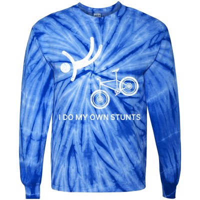 I Do My Own Stunts Downhill Mountain Bike Cute Gift Tie-Dye Long Sleeve Shirt