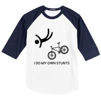 I Do My Own Stunts Downhill Mountain Bike Cute Gift Baseball Sleeve Shirt