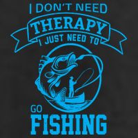 I Don't Need Therapy I Just Need To Go Fishing 7 Panel Mesh Trucker Snapback Hat