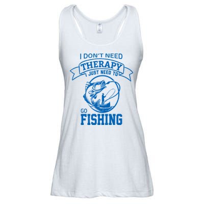 I Don't Need Therapy I Just Need To Go Fishing Ladies Essential Flowy Tank