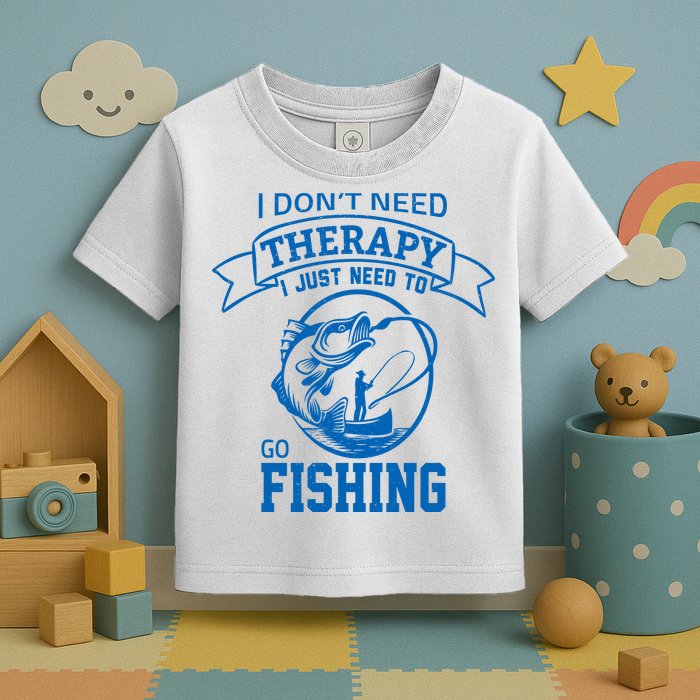 I Don't Need Therapy I Just Need To Go Fishing Toddler T-Shirt