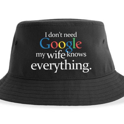 I Don't Need Google My Wife Knows Everything Funny Sustainable Bucket Hat