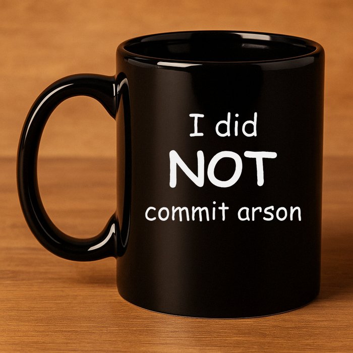 I Did Not Commit Arson 11oz C Handle Ceramic Mug