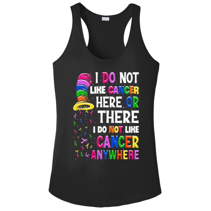 I Do Not Like Cancer Here Or There I Do Not Like Cancer Ladies PosiCharge Competitor Racerback Tank