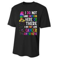 I Do Not Like Cancer Here Or There I Do Not Like Cancer Performance Sprint T-Shirt