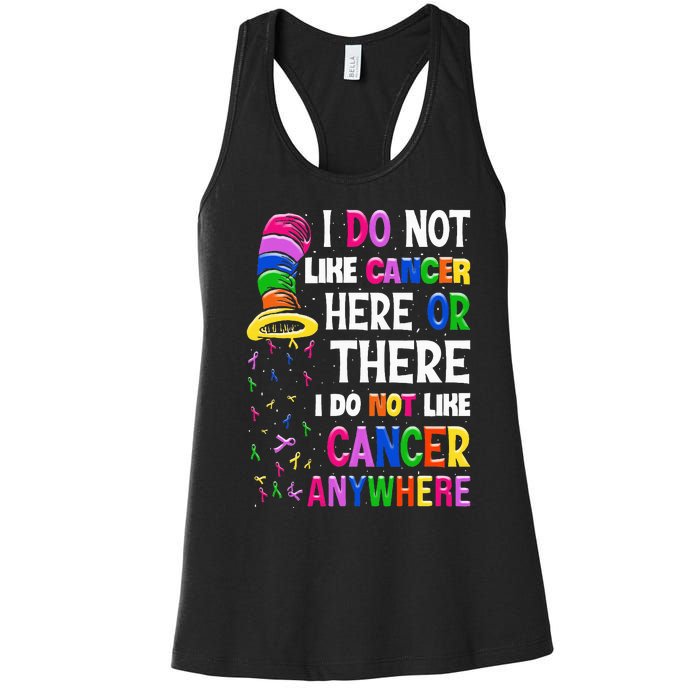 I Do Not Like Cancer Here Or There I Do Not Like Cancer Women's Racerback Tank