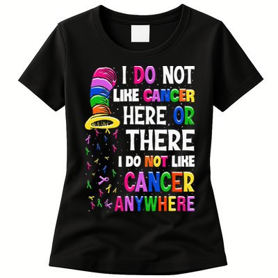 I Do Not Like Cancer Here Or There I Do Not Like Cancer Womens T-Shirt