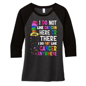 I Do Not Like Cancer Here Or There I Do Not Like Cancer Women's Tri-Blend 3/4-Sleeve Raglan Shirt