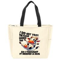 I Did Not Trip! The Floor Looked Sad Funny Cow Farming Zip Tote Bag