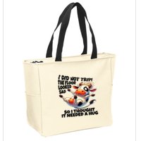 I Did Not Trip! The Floor Looked Sad Funny Cow Farming Zip Tote Bag