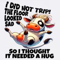 I Did Not Trip! The Floor Looked Sad Funny Cow Farming T-Shirt