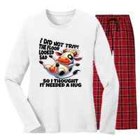 I Did Not Trip! The Floor Looked Sad Funny Cow Farming Women's Long Sleeve Flannel Pajama Set 