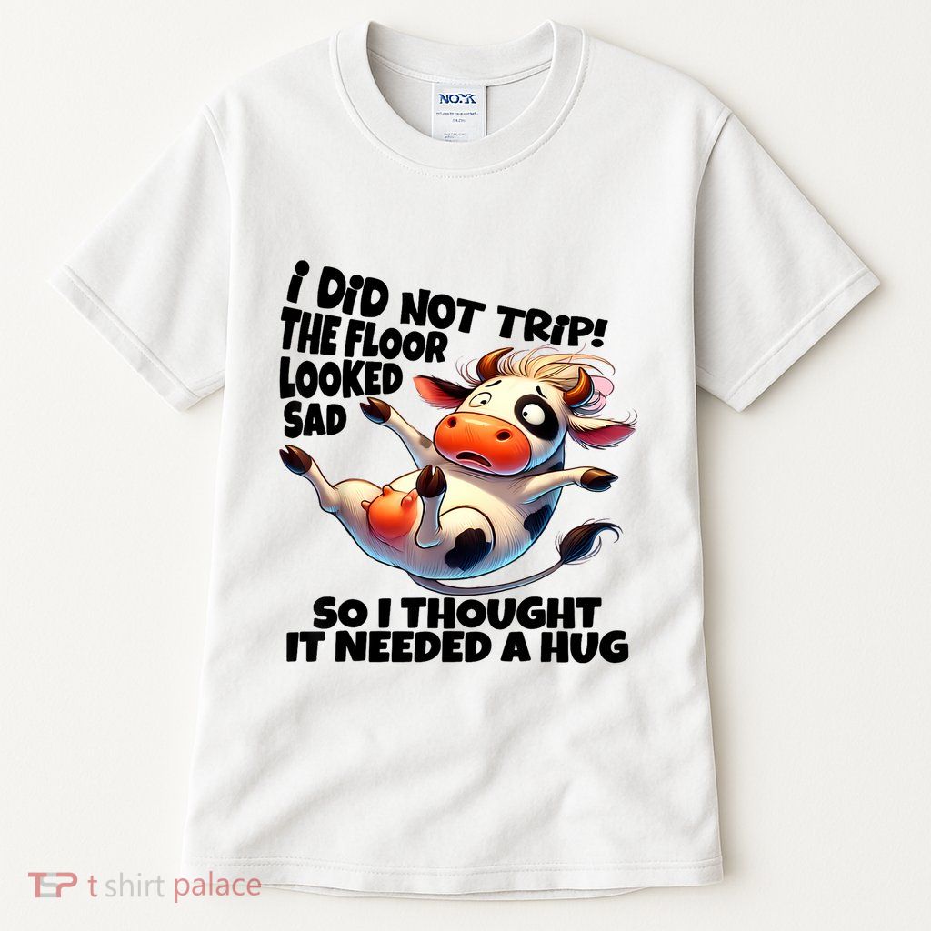 I Did Not Trip! The Floor Looked Sad Funny Cow Farming Tall T-Shirt