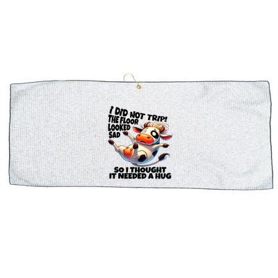 I Did Not Trip! The Floor Looked Sad Funny Cow Farming Large Microfiber Waffle Golf Towel
