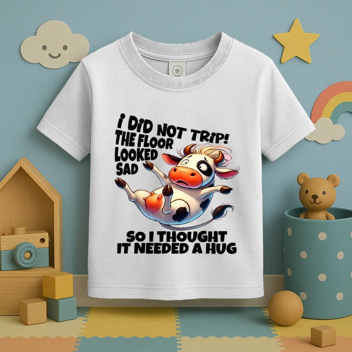 I Did Not Trip! The Floor Looked Sad Funny Cow Farming Toddler T-Shirt