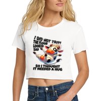 I Did Not Trip! The Floor Looked Sad Funny Cow Farming Women's Crop Top Tee