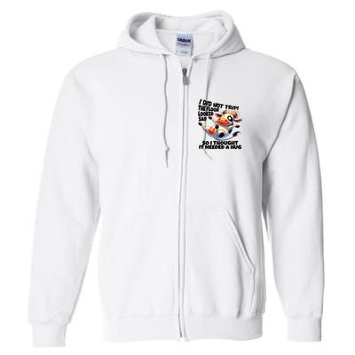 I Did Not Trip! The Floor Looked Sad Funny Cow Farming Full Zip Hoodie