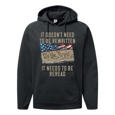 It Doesn't Need To Be Rewritten It Needs to be Reread Performance Fleece Hoodie