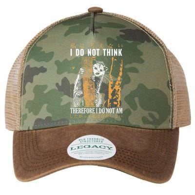 I Do Not Think Therefore I Do Not Am Japanese Possum Legacy Tie Dye Trucker Hat