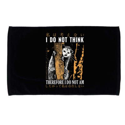 I Do Not Think Therefore I Do Not Am Japanese Possum Microfiber Hand Towel