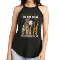 I Do Not Think Therefore I Do Not Am Japanese Possum Women's Perfect Tri Rocker Tank