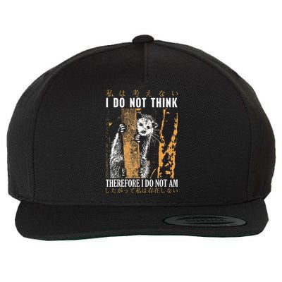 I Do Not Think Therefore I Do Not Am Japanese Possum Wool Snapback Cap