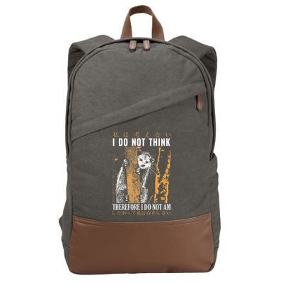 I Do Not Think Therefore I Do Not Am Japanese Possum Cotton Canvas Backpack
