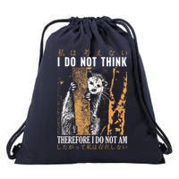 I Do Not Think Therefore I Do Not Am Japanese Possum Drawstring Bag
