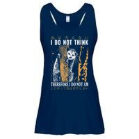 I Do Not Think Therefore I Do Not Am Japanese Possum Ladies Essential Flowy Tank