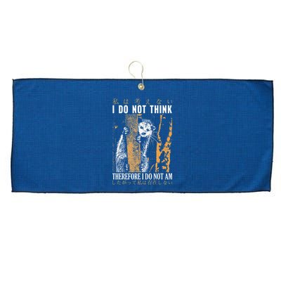 I Do Not Think Therefore I Do Not Am Japanese Possum Large Microfiber Waffle Golf Towel