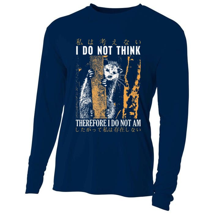 I Do Not Think Therefore I Do Not Am Japanese Possum Cooling Performance Long Sleeve Crew