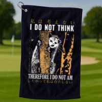 I Do Not Think Therefore I Do Not Am Japanese Possum Golf Towel