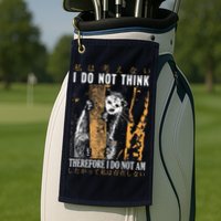 I Do Not Think Therefore I Do Not Am Japanese Possum Golf Towel