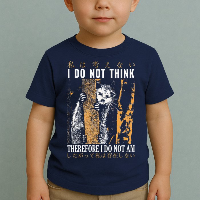 I Do Not Think Therefore I Do Not Am Japanese Possum Toddler T-Shirt