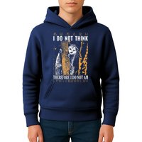 I Do Not Think Therefore I Do Not Am Japanese Possum Kids Hoodie