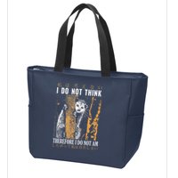 I Do Not Think Therefore I Do Not Am Japanese Possum Zip Tote Bag