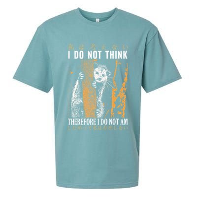 I Do Not Think Therefore I Do Not Am Japanese Possum Sueded Cloud Jersey T-Shirt