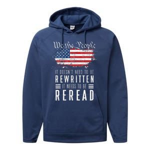 It Doesnt Need To Be Rewritten It Needs To Be Reread Performance Fleece Hoodie