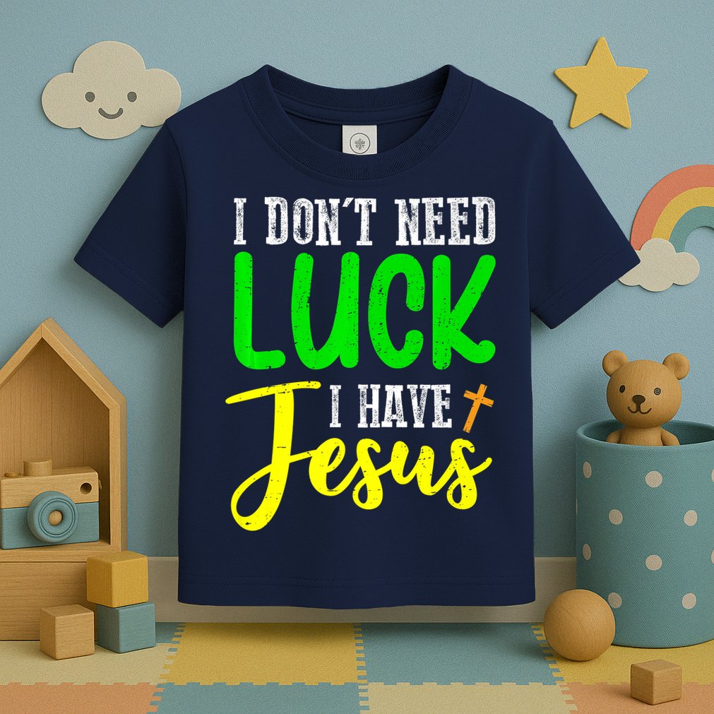 I Don't Need Luck I Have Jesus God St Patricks Day Christian Toddler T-Shirt