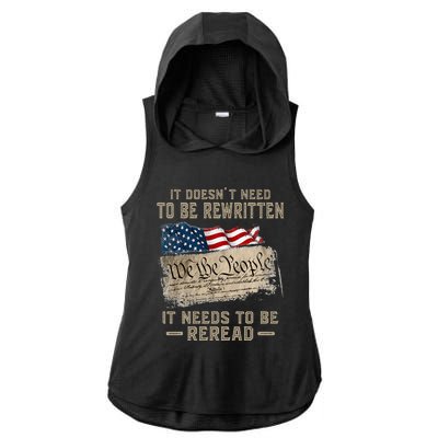 It Doesnt Need To Be Rewritten It Needs To Be Reread Ladies PosiCharge Tri-Blend Wicking Draft Hoodie Tank