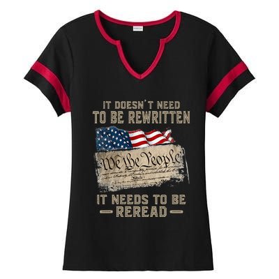 It Doesnt Need To Be Rewritten It Needs To Be Reread Ladies Halftime Notch Neck Tee