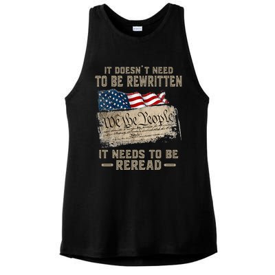 It Doesnt Need To Be Rewritten It Needs To Be Reread Ladies PosiCharge Tri-Blend Wicking Tank