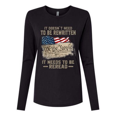 It Doesnt Need To Be Rewritten It Needs To Be Reread Womens Cotton Relaxed Long Sleeve T-Shirt